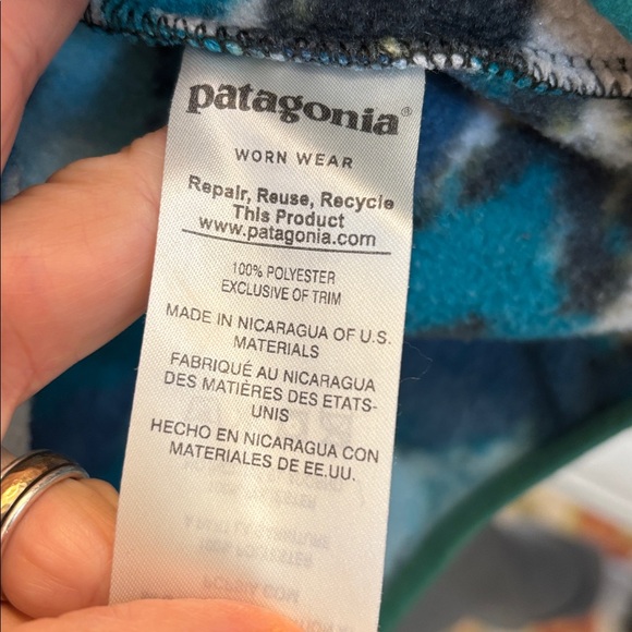 Patagonia Synchilla Trout Tales RARE Snap-T fleece Pullover sweater M - Picture 5 of 8